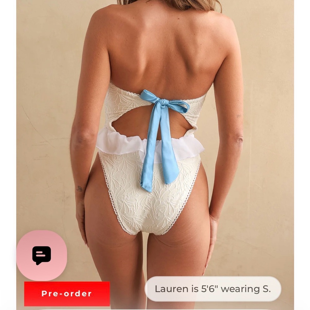 Dippin' Daisy's White and Blue Bridal One Piece Swimsuit